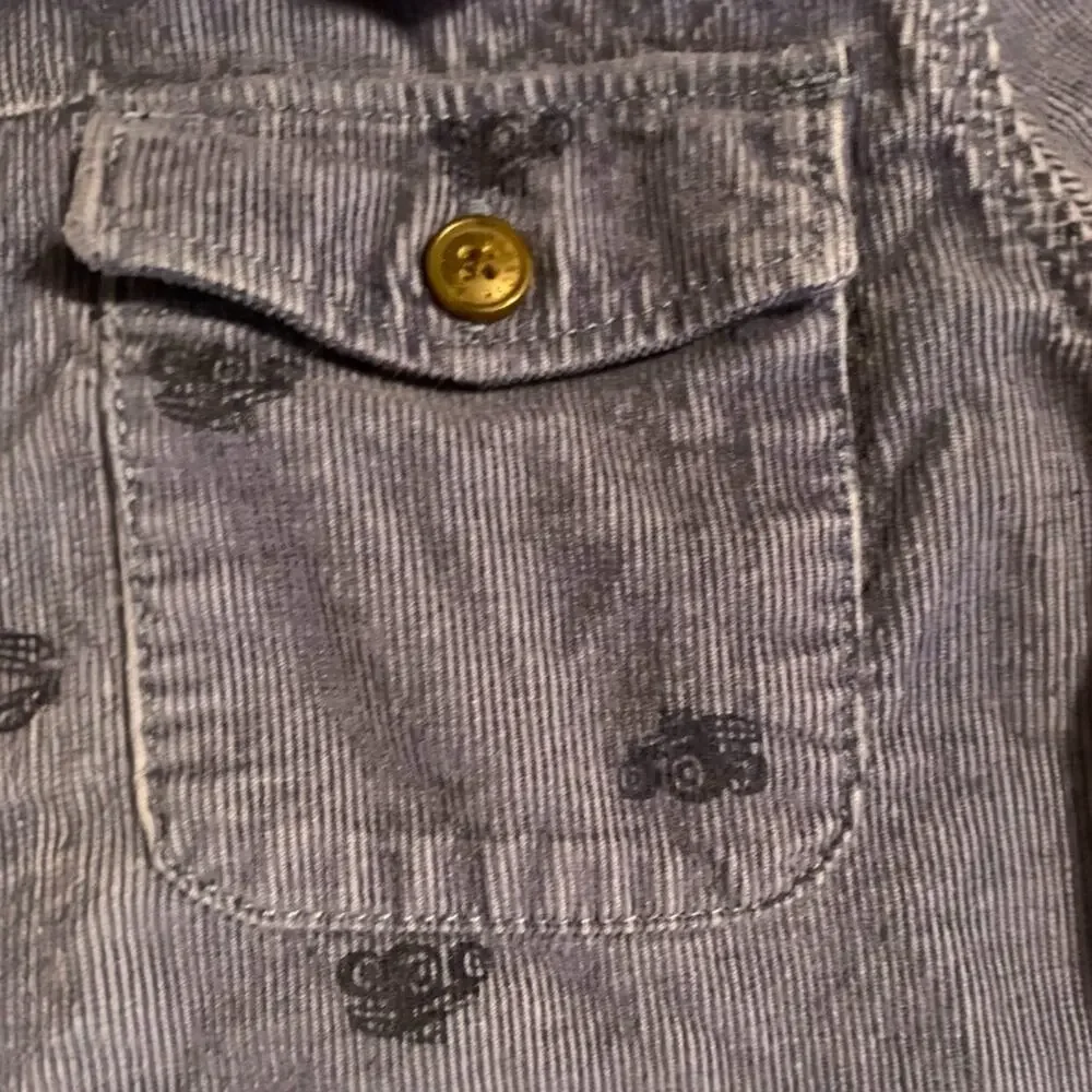 Oshkosh VGUC Monster Truck Blue Corduroy Shirt. Size 4.